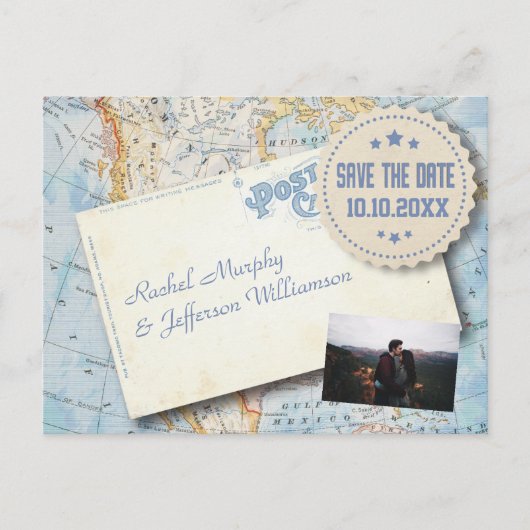 kaart foto bruiloft bewaart de datum (Voorkant)