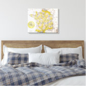 KAART: FRANKRIJK CANVAS AFDRUK (Insitu (Slaapkamer))