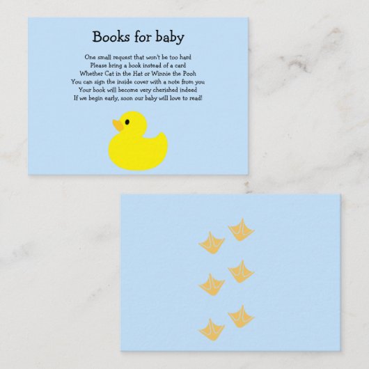 Kaart gele Duck Baby Book Enclosure (Voorkant / Achterkant)