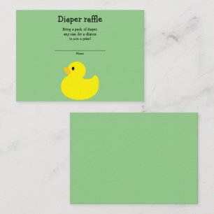 Kaart gele Duck Diaper Raffle Enclosure