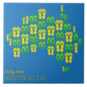 Kaart gemaakt van Aussie dingen Tegeltje