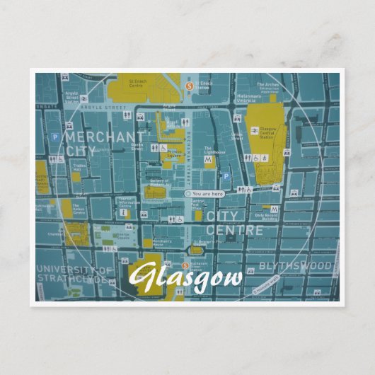 kaart glasgowstad (Voorkant)