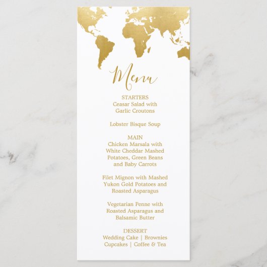 Kaart Globetrotter Glam Wedding Menu (Voorkant)