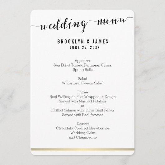 Kaart Gold Lines in het menu Ronde zwarte en witte (Voorkant)