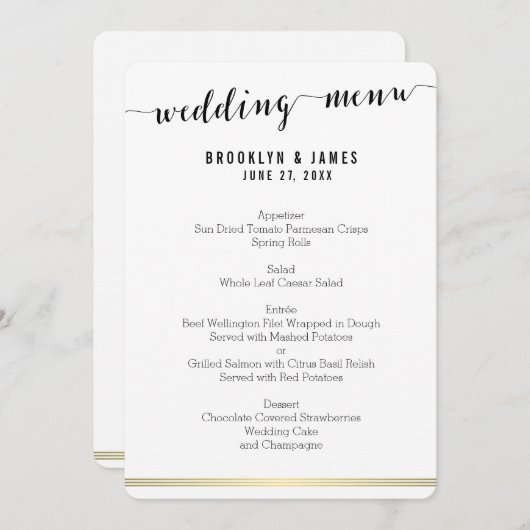 Kaart Gold Lines in het menu Ronde zwarte en witte (Voorkant / Achterkant)