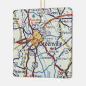  kaart Greenville SC Keramisch Ornament (Links)