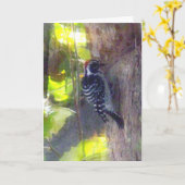 Kaart - Greeting - Woodpecker (Gele Bloem)