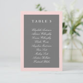 Kaart grijs- en Blush roze tabelplan (Staand voorkant)