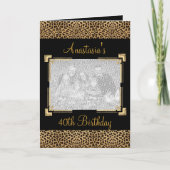 Kaart Groeten Zwart Dierenprint Evenement Foto (Voorkant)