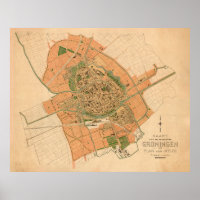 kaart Groningen Nederland (1903)