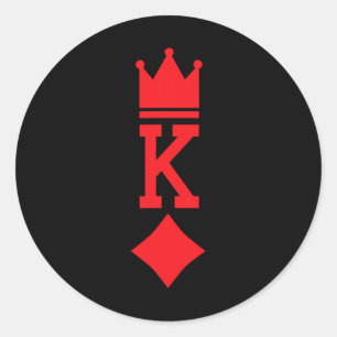 Kaart Halloween Costume, koning van diamanten Ronde Sticker