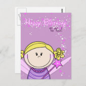 kaart - happy birthday - engeltje (Voorkant / Achterkant)