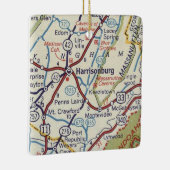  kaart Harrisonburg VA Keramisch Ornament (Rechts)