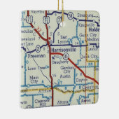 kaart Harrisonville MO Keramisch Ornament (Rechts)