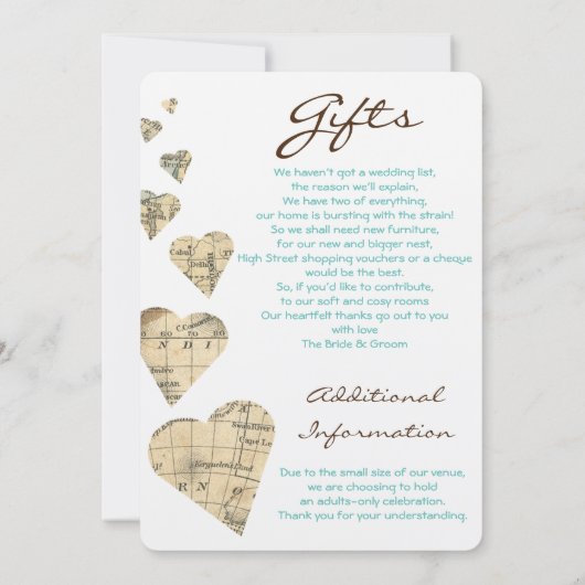  kaart harten bruiloft uitnodiging (Achterkant)