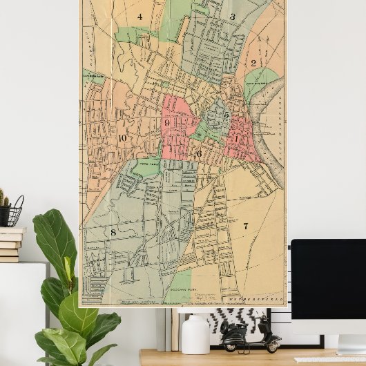  kaart Hartford Connecticut (1903) Poster (Thuiskantoor)