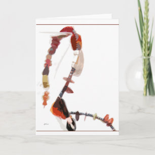 Kaart, het Begroeten - Rood Koraal en Zwart Glas Kaart