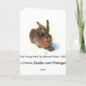 Kaart: Het konijn Feestdagen Kaart (Achterkant)