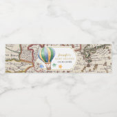 kaart Hete Luchtballon Baby shower Waterfles Etiket (Enkel label)
