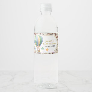  kaart Hete Luchtballon Baby shower Waterfles Etiket