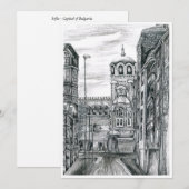 Kaart, hoofdstad Sofia van Bulgarije Bedankkaart (Voorkant / Achterkant)