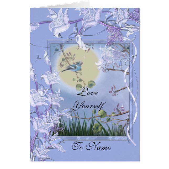 Kaart houdt van je eigen blauwe vogel (Voorkant)