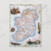 Kaart: Ierland, 1851 Briefkaart (Voorkant)