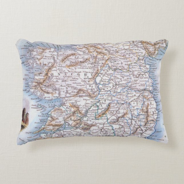 Kaart: Ierland, 1851 Decoratief Kussen (Voorkant)