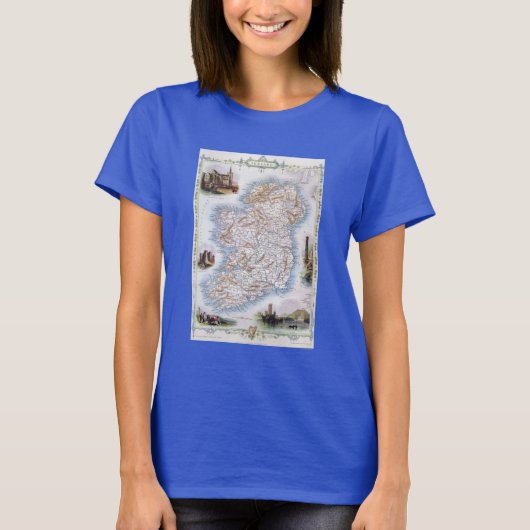Kaart: Ierland, 1851 T-shirt (Voorkant)