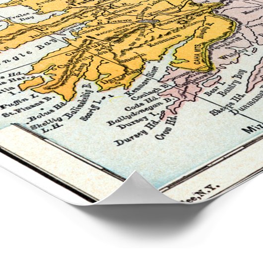 KAART: IERLAND, c1890 Poster (Hoek)