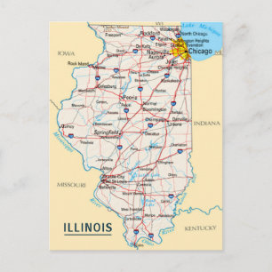 Kaart Illinois Travel Destination for Home of Kant