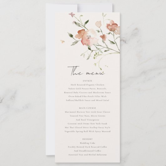 Kaart in het menu Blindenweduwenmenu Waterverf (Voorkant)