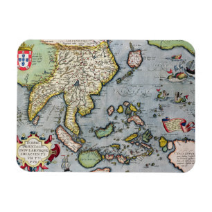 kaart India naar Nieuw-Guinea Magneet