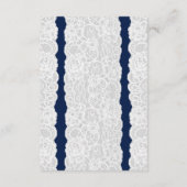 Kaart informatie over blauwe en witte lace-bruilof (Achterkant)