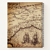 kaart Initiaal Letter Monogram Naam Aangepast Notitieboek (Achterkant)