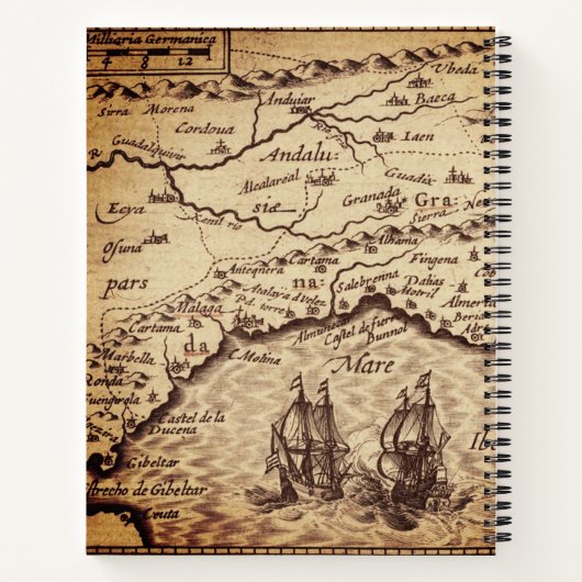 kaart Initiaal Letter Monogram Naam Aangepast Notitieboek (Achterkant)