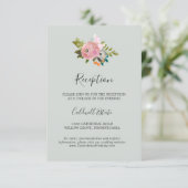 Kaart invoegen voor gekleurde Floral Wedding Recep (Staand voorkant)