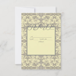 Kaart Ivory and Gray Floral Wedding Response