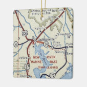  kaart Jacksonville NC Keramisch Ornament (Links)