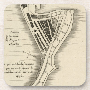 KAART: JAMAICA, 1755 BIER ONDERZETTER