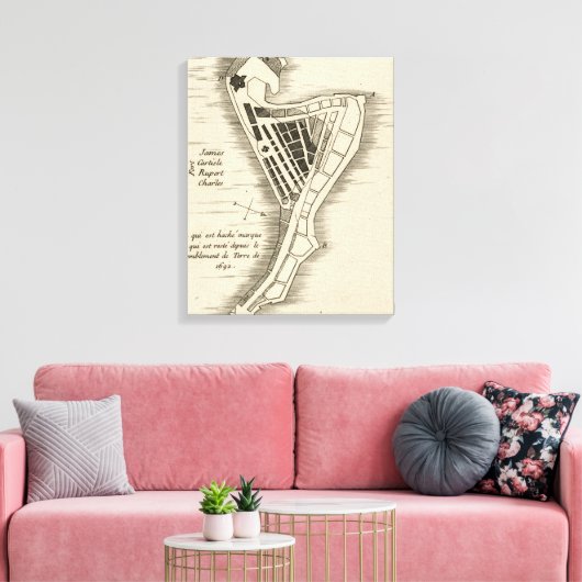 KAART: JAMAICA, 1755 CANVAS AFDRUK (Insitu (Woonkamer))