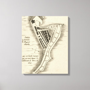 KAART: JAMAICA, 1755 CANVAS AFDRUK