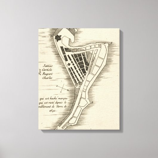 KAART: JAMAICA, 1755 CANVAS AFDRUK (Voorkant)