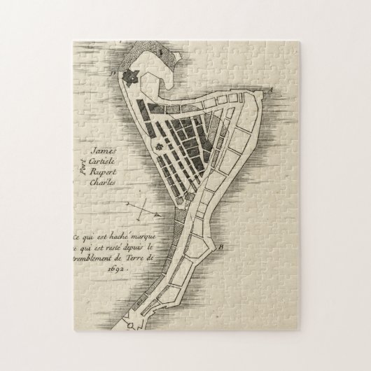 KAART: JAMAICA, 1755 LEGPUZZEL (Verticaal)