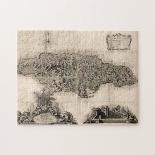 KAART: JAMAICA, 1763 LEGPUZZEL (Horizontaal)