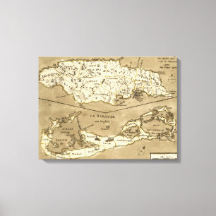 KAART: JAMAICA, 1767 CANVAS AFDRUK