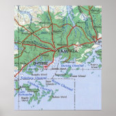  kaart Kampala Uganda Poster (Voorkant)