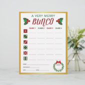 Kaart kerstbunco Party game Score (Staand voorkant)