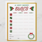 Kaart kerstbunco Party game Score (Voorkant / Achterkant)