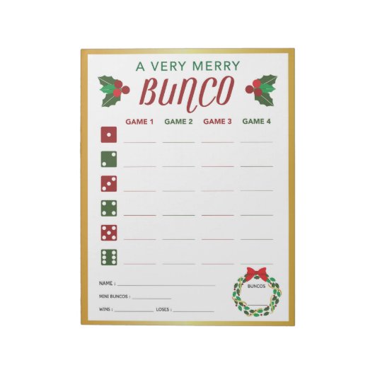 Kaart kerstbunco Party game Score Notitieblok (Gedraaid)